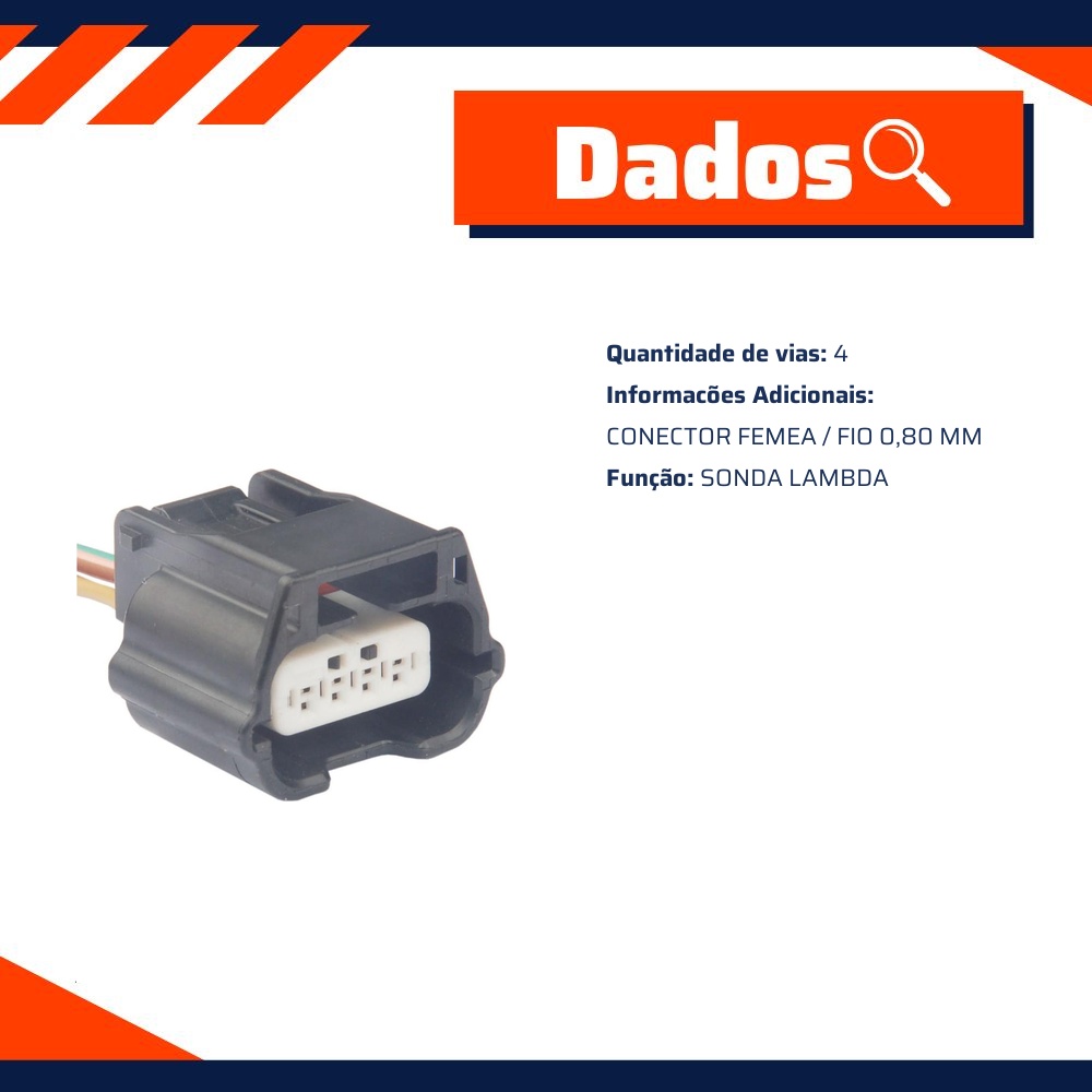 Chicote Elétrico da Sonda Lambda - TC Chicotes - TC 104.1620
