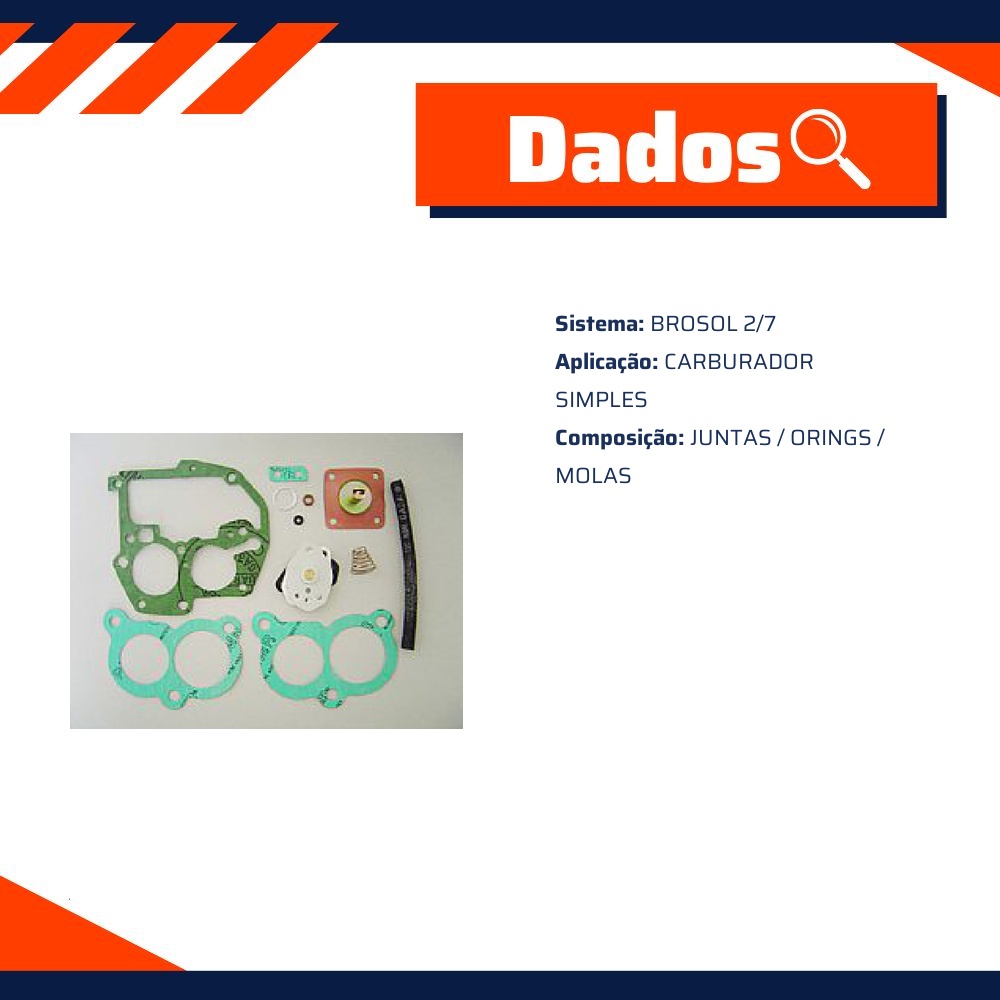 Kit de Reparo do Carburador BROSOL 2/7 - Vogel - 21174