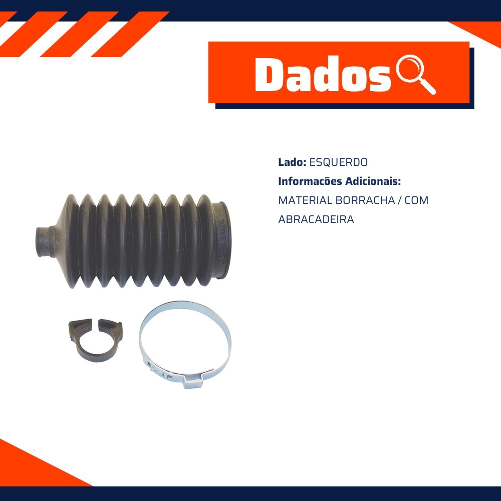 Kit de Coifas da Caixa de Direção Esquerda para Fiat 147 e Uno - Kit & Cia - 10130