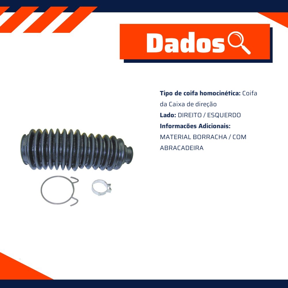 Kit de Coifas da Caixa de Direção para Chevrolet Chevette e Chevette Hatch - Kit & Cia - 30175