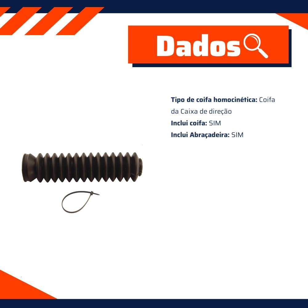 Kit de Coifas da Caixa de Direção para Volkswagen Gol e Santana - Kit & Cia - 40232