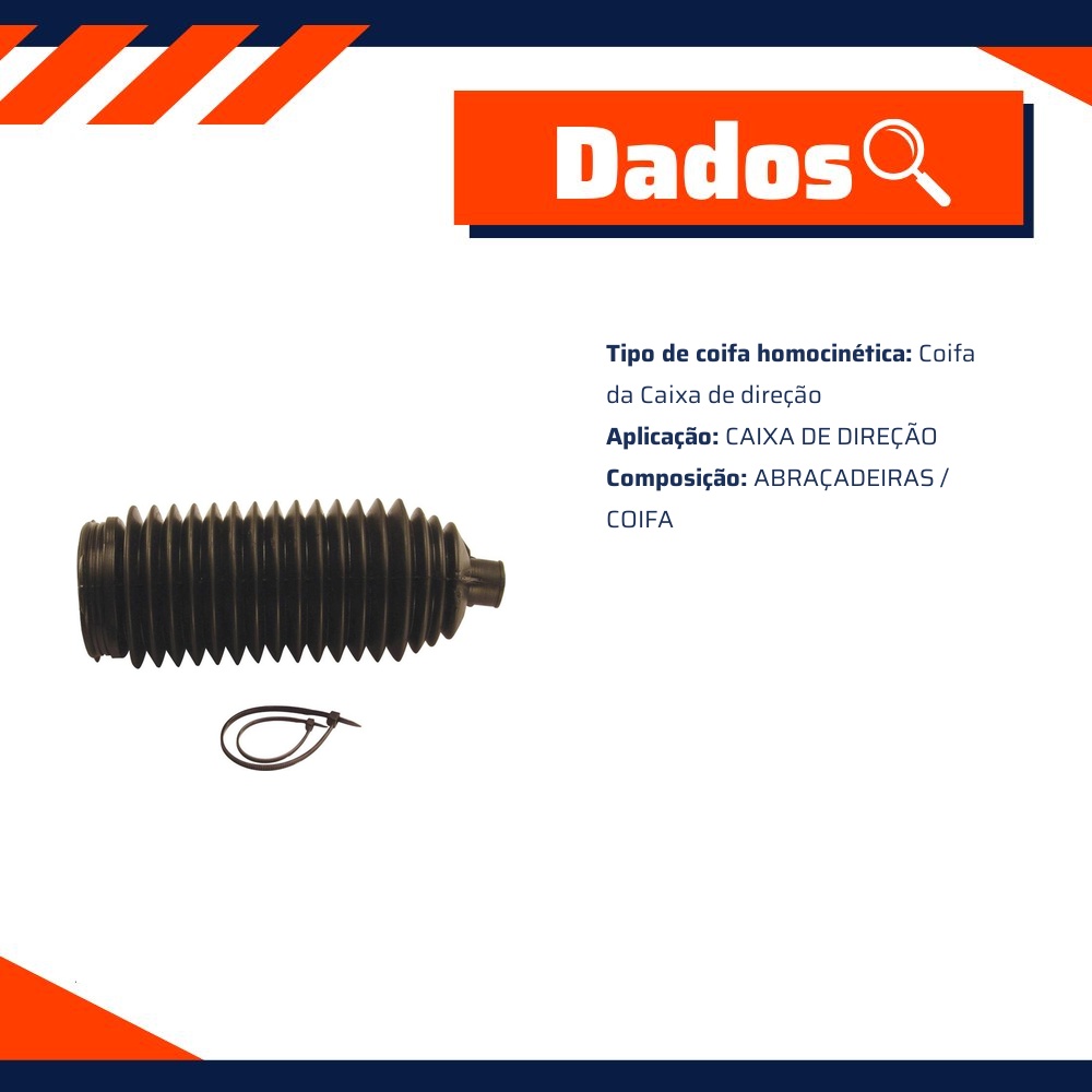 Kit de Coifas da Caixa de Direção para Volkswagen Golf - Kit & Cia - 40234