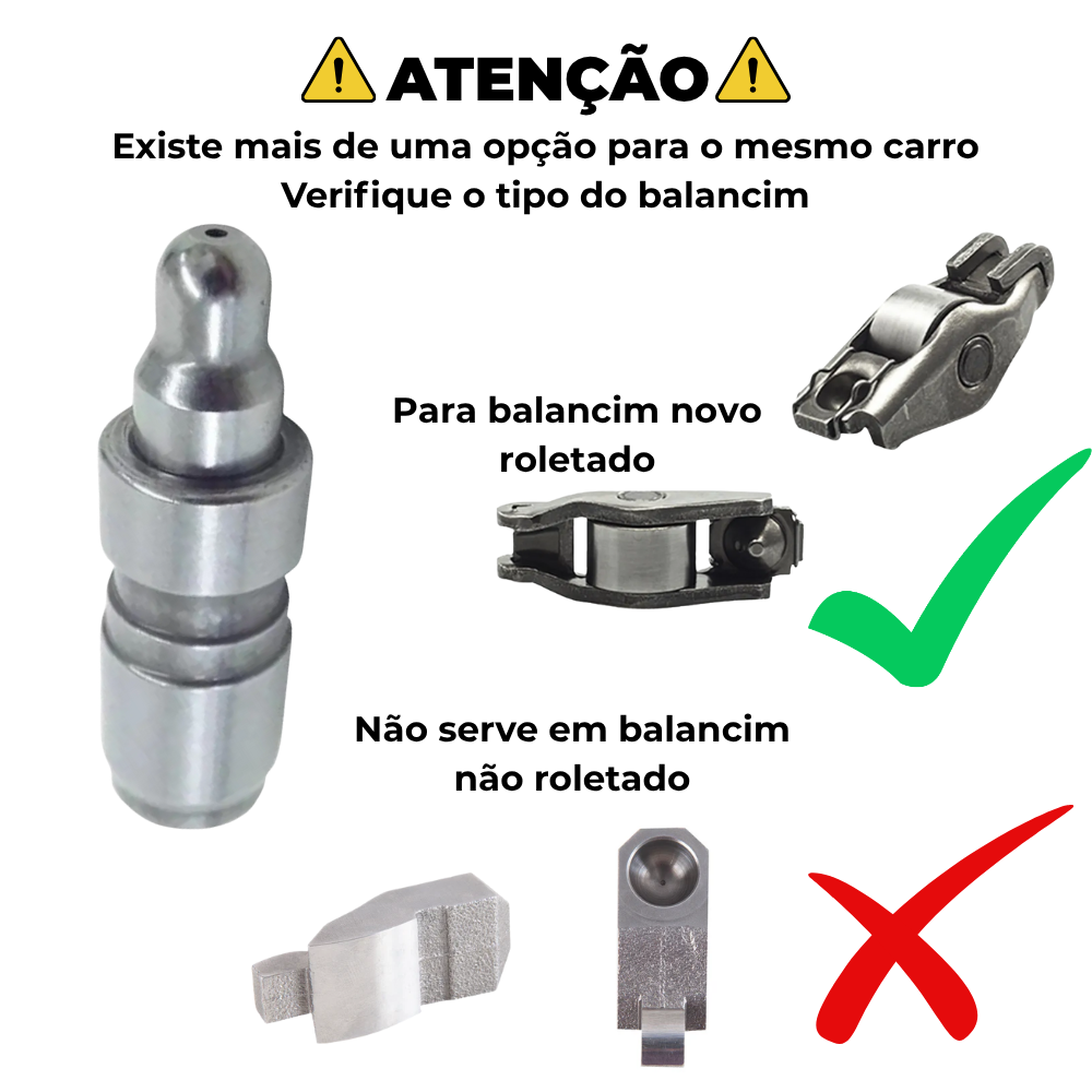 Jogo com 8 Tuchos de Válvula Hidráulico - Taranto - BV241400