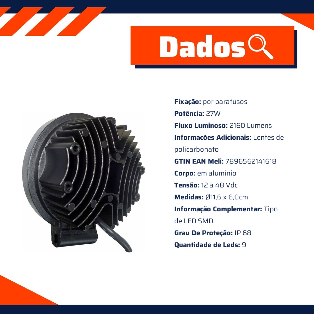 Farol Auxiliar de Trabalho - DNI - 4161