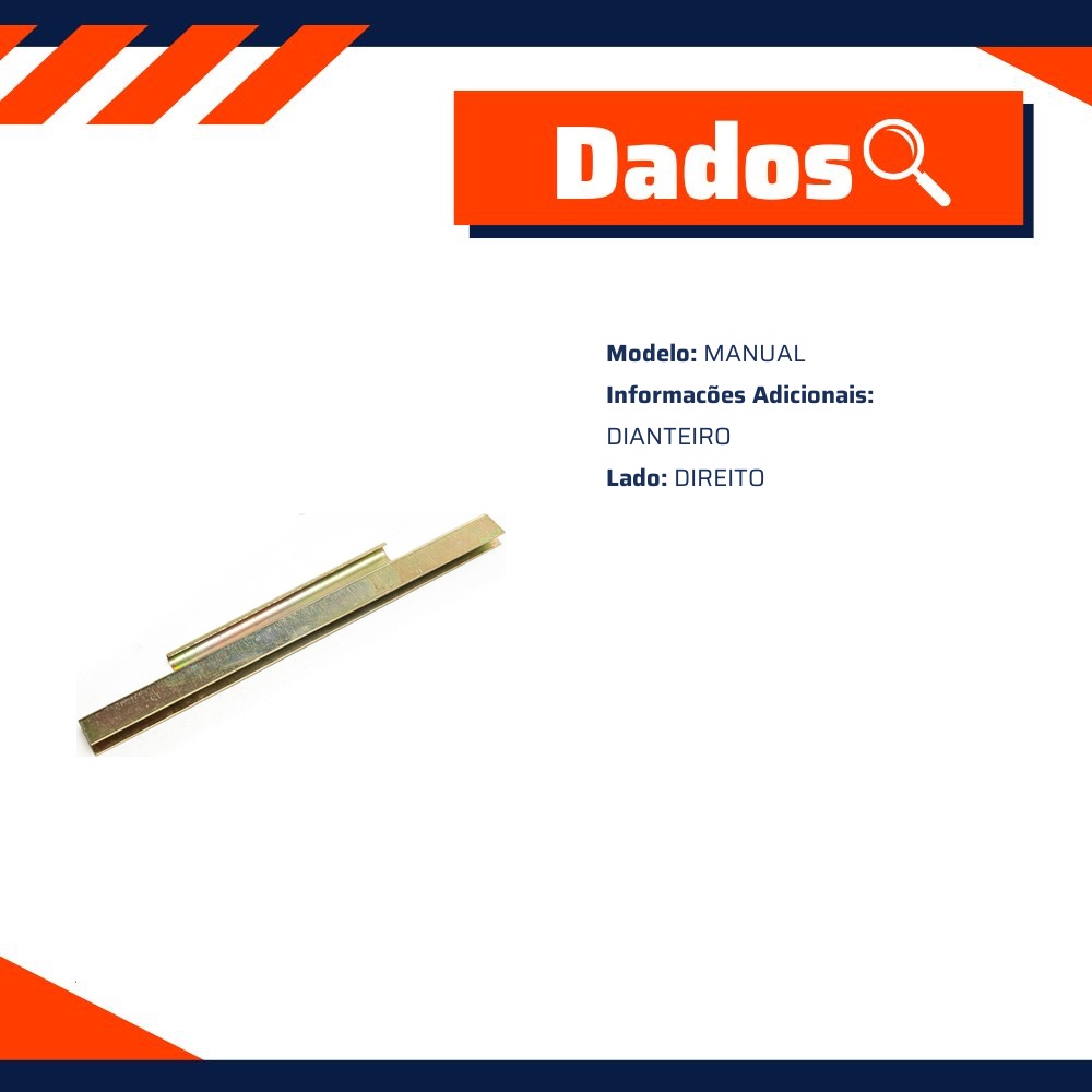 Suporte do Vidro Dianteiro Manual Direito para Volkswagen Fusca e Variant - Micro - 20421
