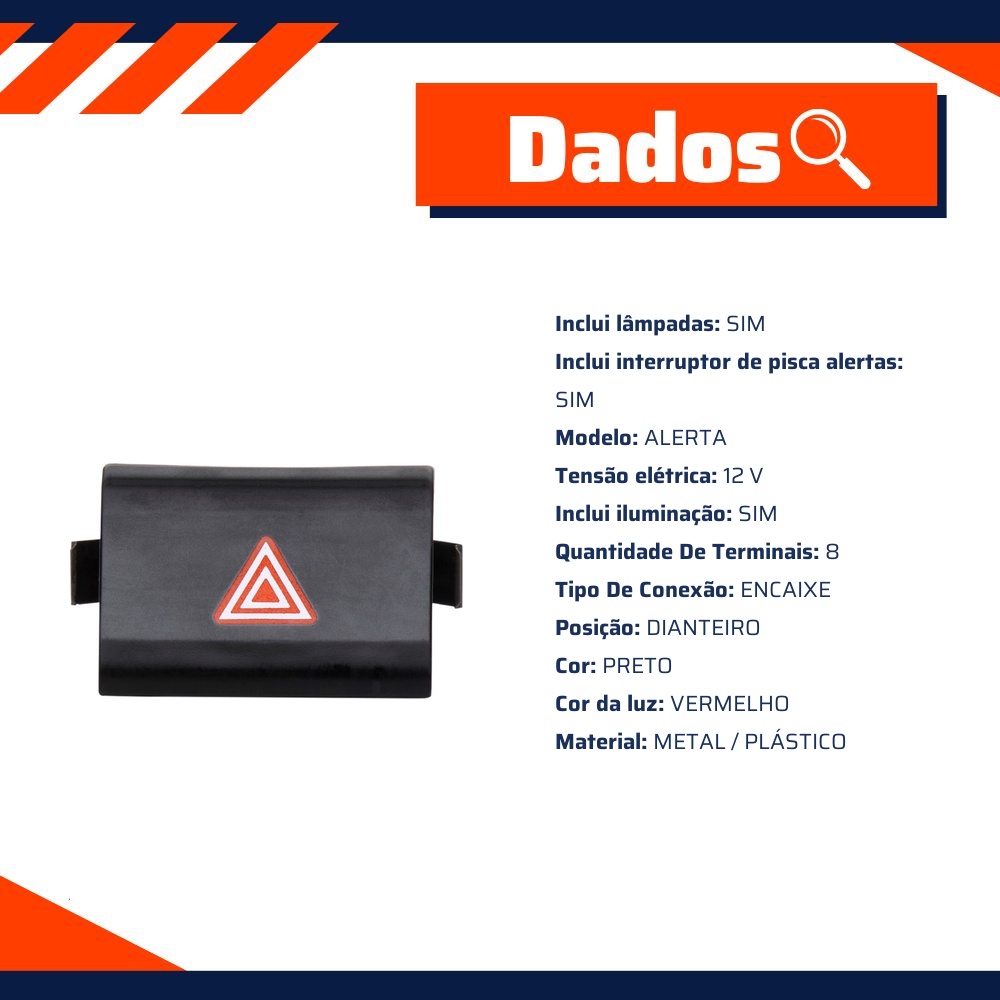 Interruptor da Luz de Emergência - Kostal - 3041210