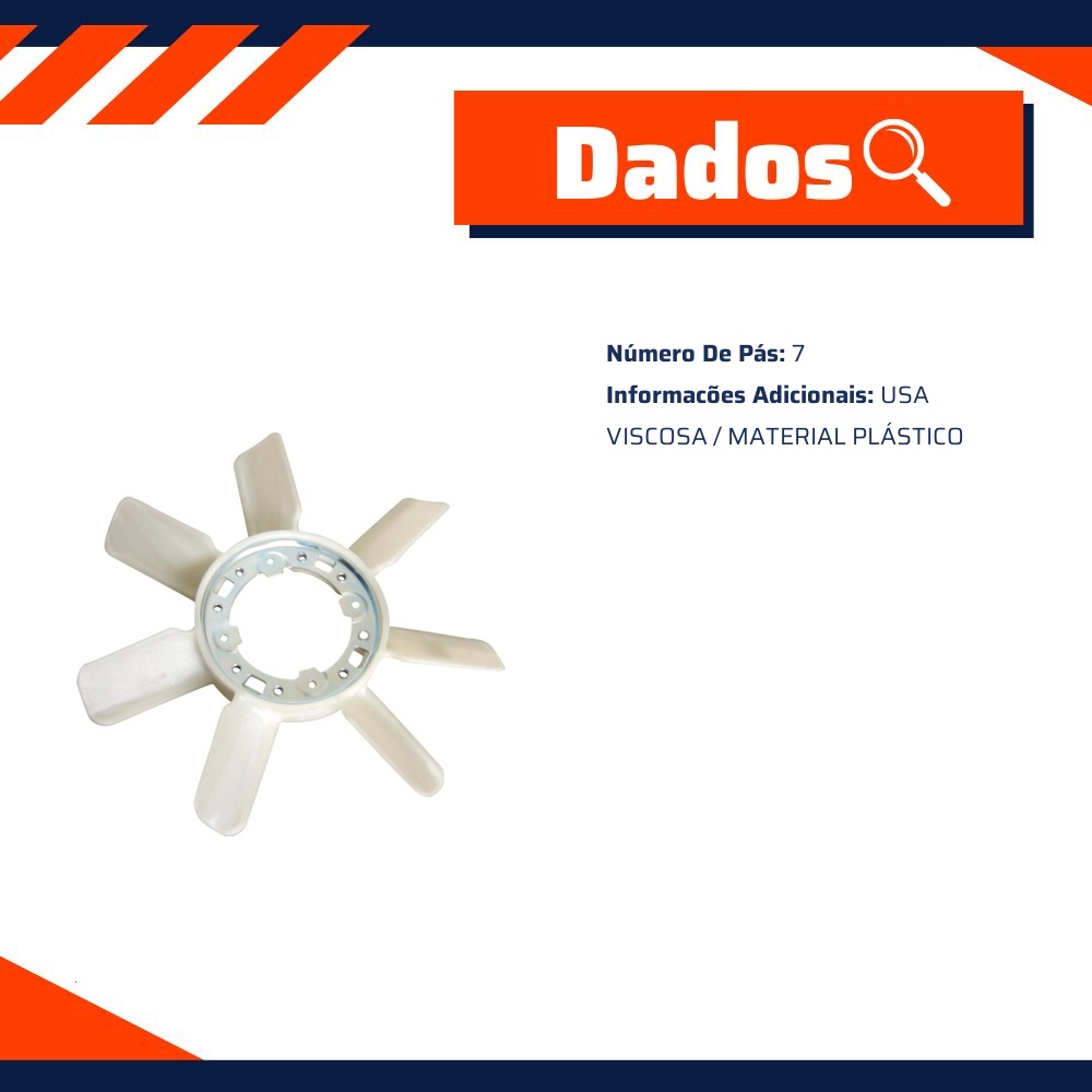 Hélice do Motor de 7 Pás para Toyota Hilux e Hilux SW4 - Modefer - 1932.132