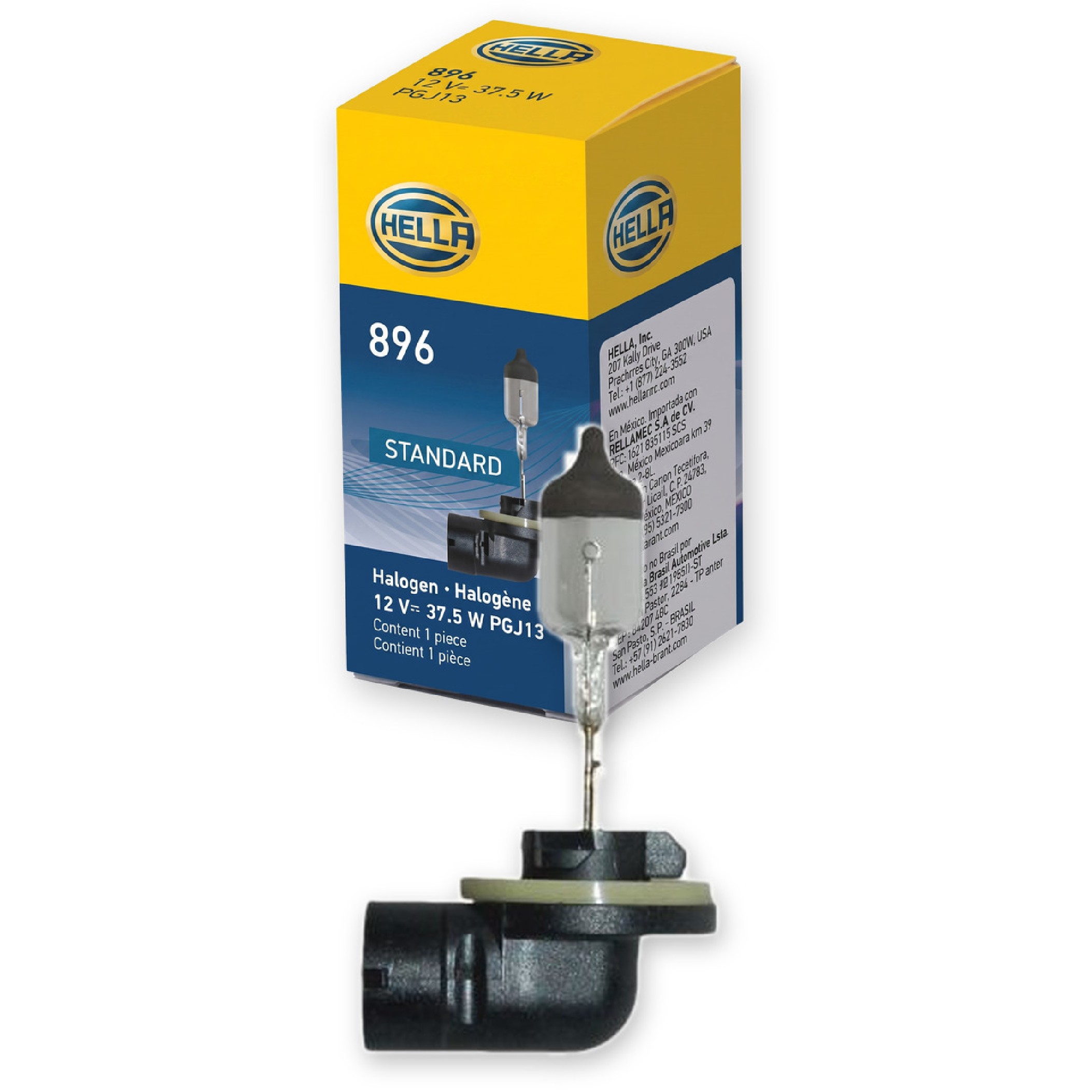 Lâmpada Farol Alto Baixo H37 12V 37.5W Halógena - Hella - 896