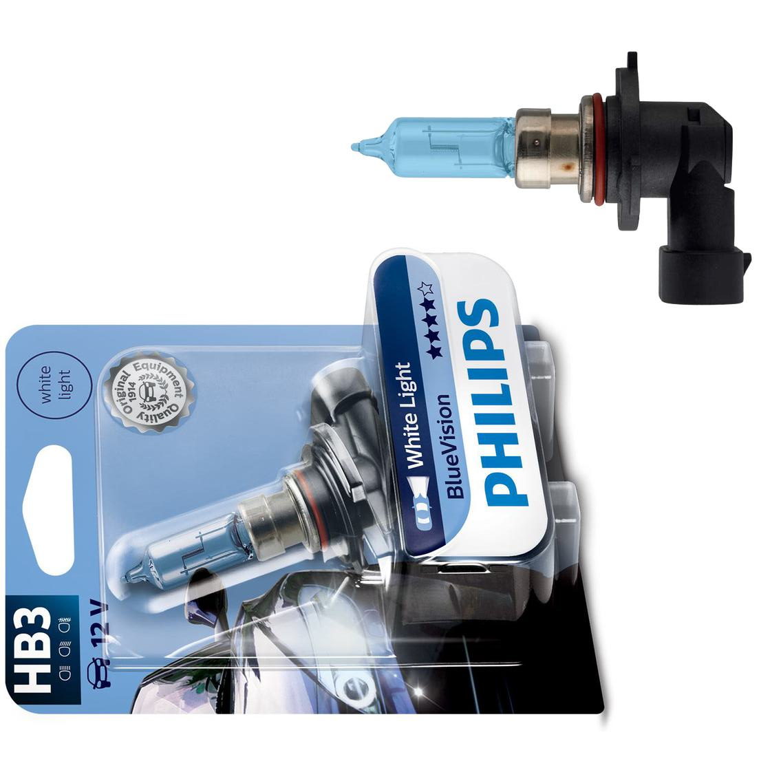Lâmpada do Farol Baixo HB3 60W 12V P20D - Philips - 9005BVB1
