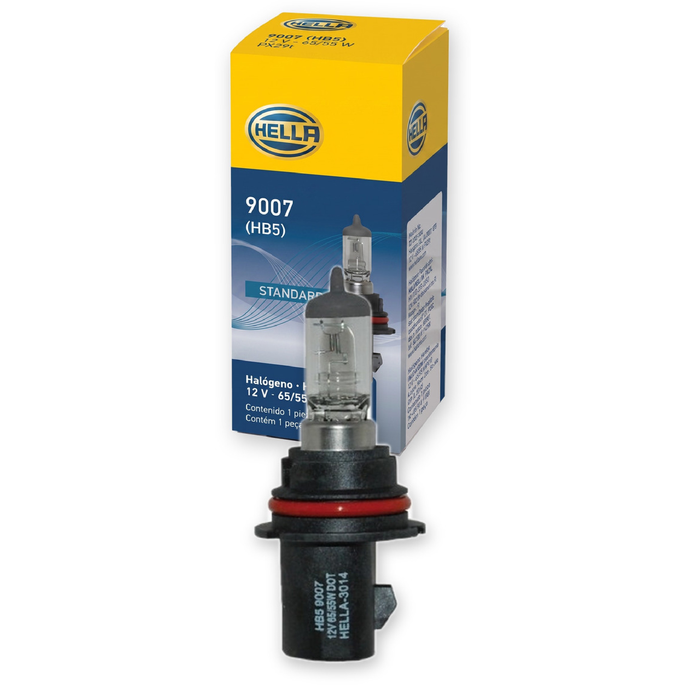 Lâmpada Farol Baixo Halogena 65/55W 12V PX29T - Hella - 9007
