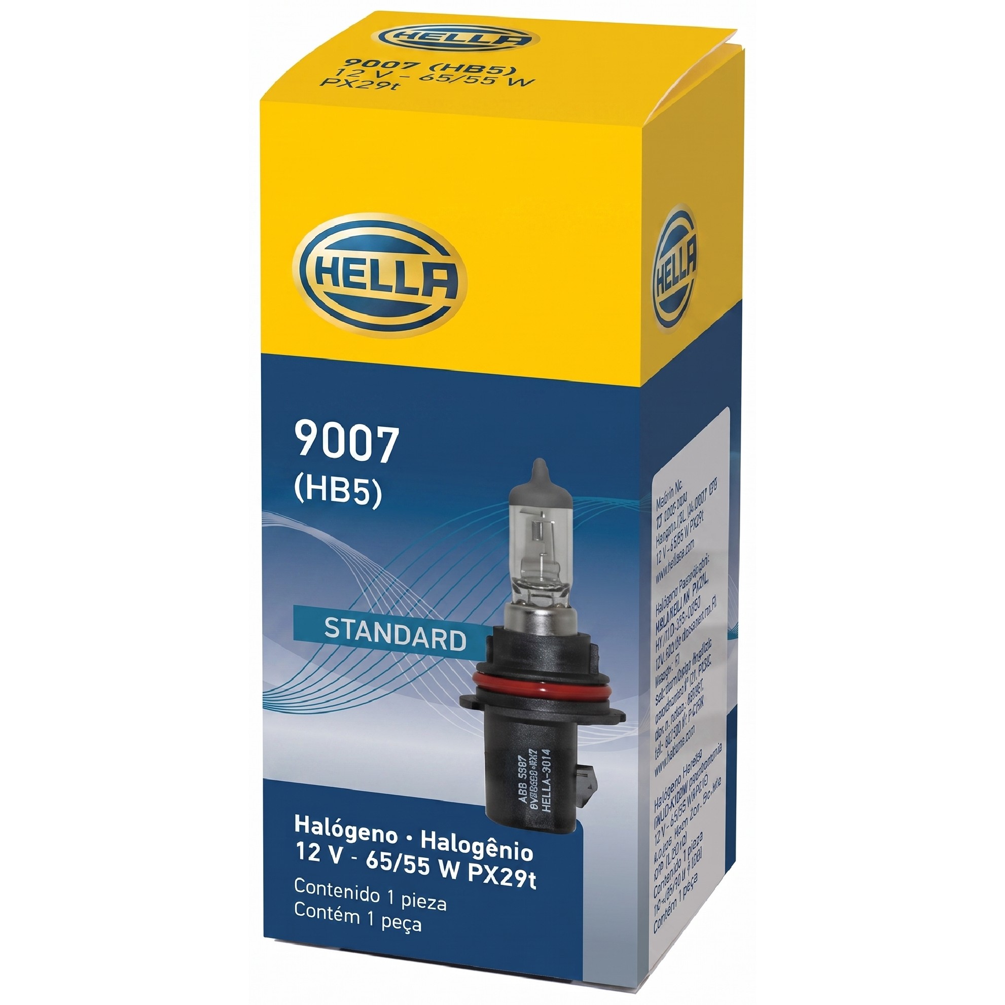 Lâmpada Neblina Farol Alto Baixo HB5 12V 65/55W - Hella - 9007