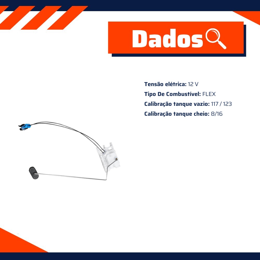 Sensor de Nível de Combustível Flex para Mitsubishi L200 - TSA - T-010283