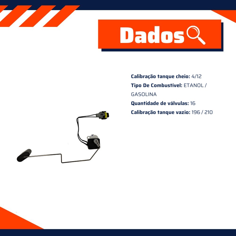 Sensor de Nível de Combustível Flex para Hyundai IX35 e KIA Sportage - TSA - T-010299