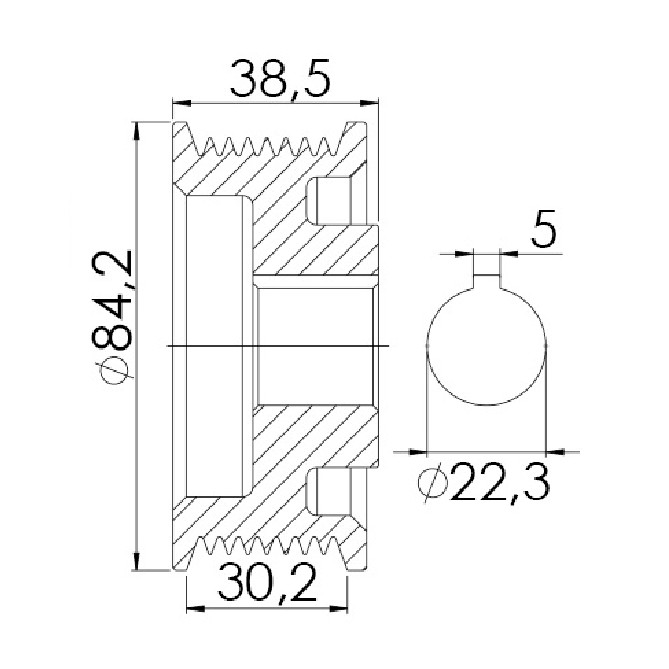 Polia para Alternador para Volkswagen 23-210 - Unifap - 3.363