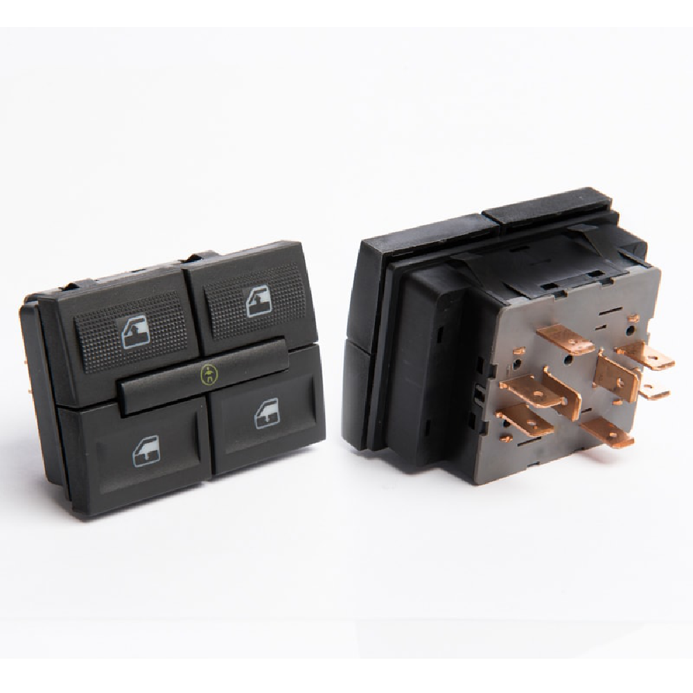 Interruptor do Vidro Elétrico Duplo Dianteiro para Volkswagen Gol - Kostal - 3105010