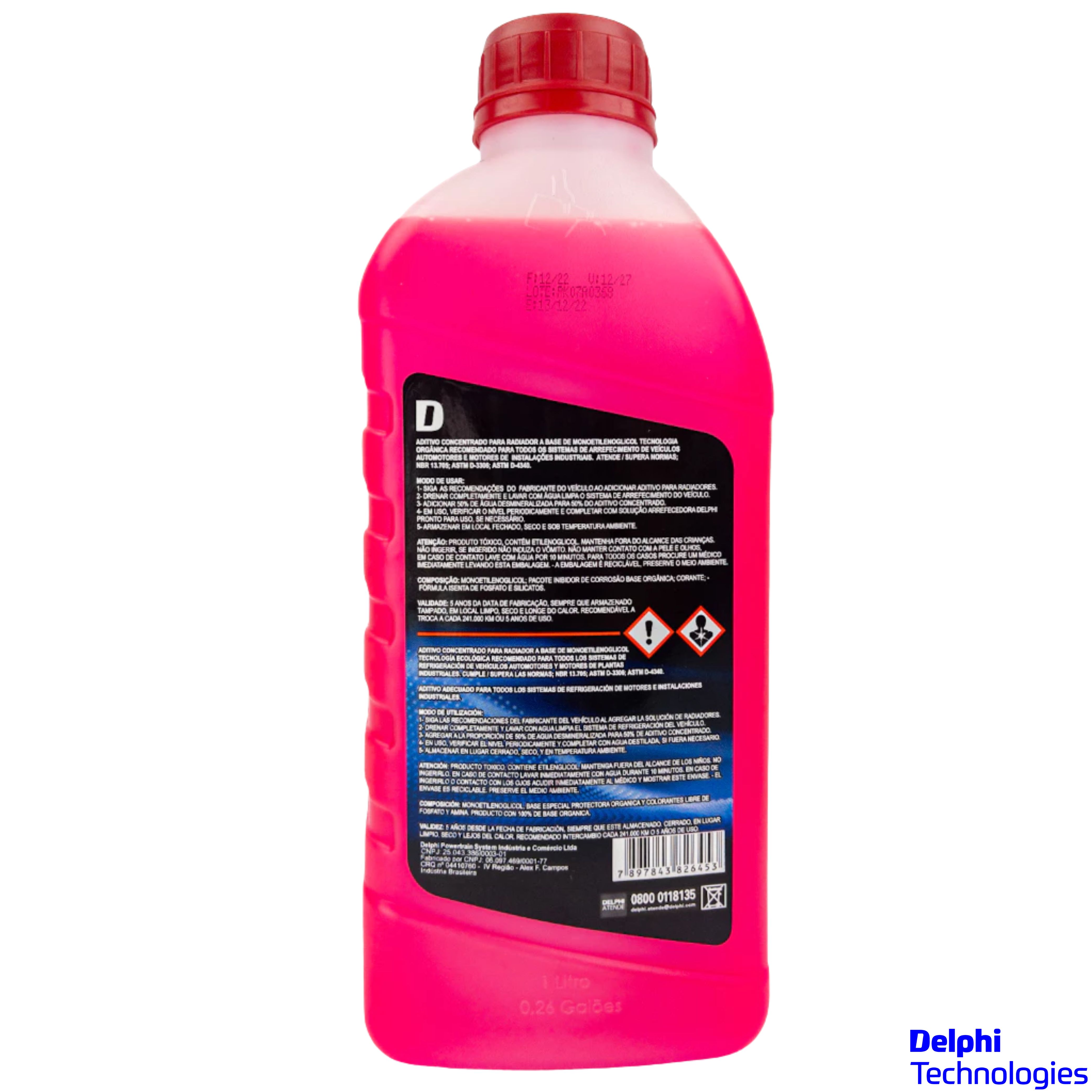 Aditivo para Radiador Concentrado Vermelho Orgânico 1 Litro - Delphi - RL10008