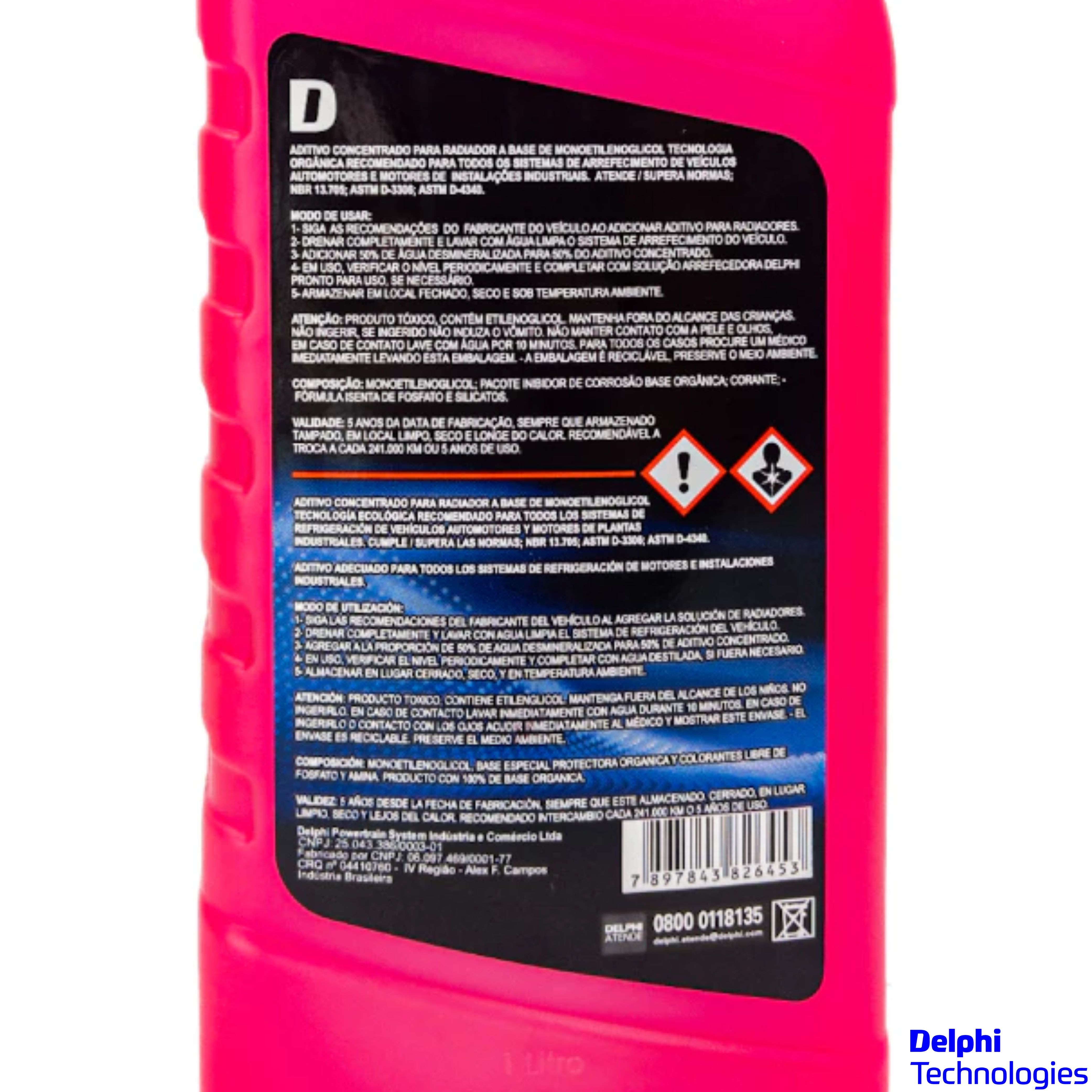 Aditivo para Radiador Concentrado Vermelho Orgânico 1 Litro - Delphi - RL10008