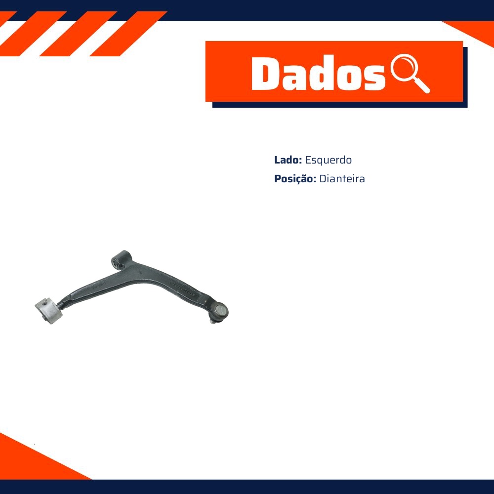 Bandeja de Suspensão Dianteira Lado Esquerdo - Grazzimetal - CT6001GG