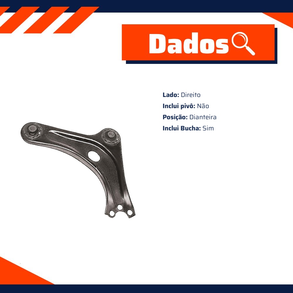Bandeja de Suspensão Dianteira Lado Direito para Citroen C3 - Grazzimetal - CT-6002-B