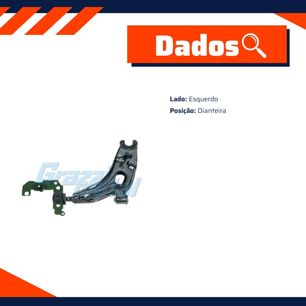 Bandeja de Suspensão Dianteira Lado Esquerdo - Grazzimetal - FI195AMGG