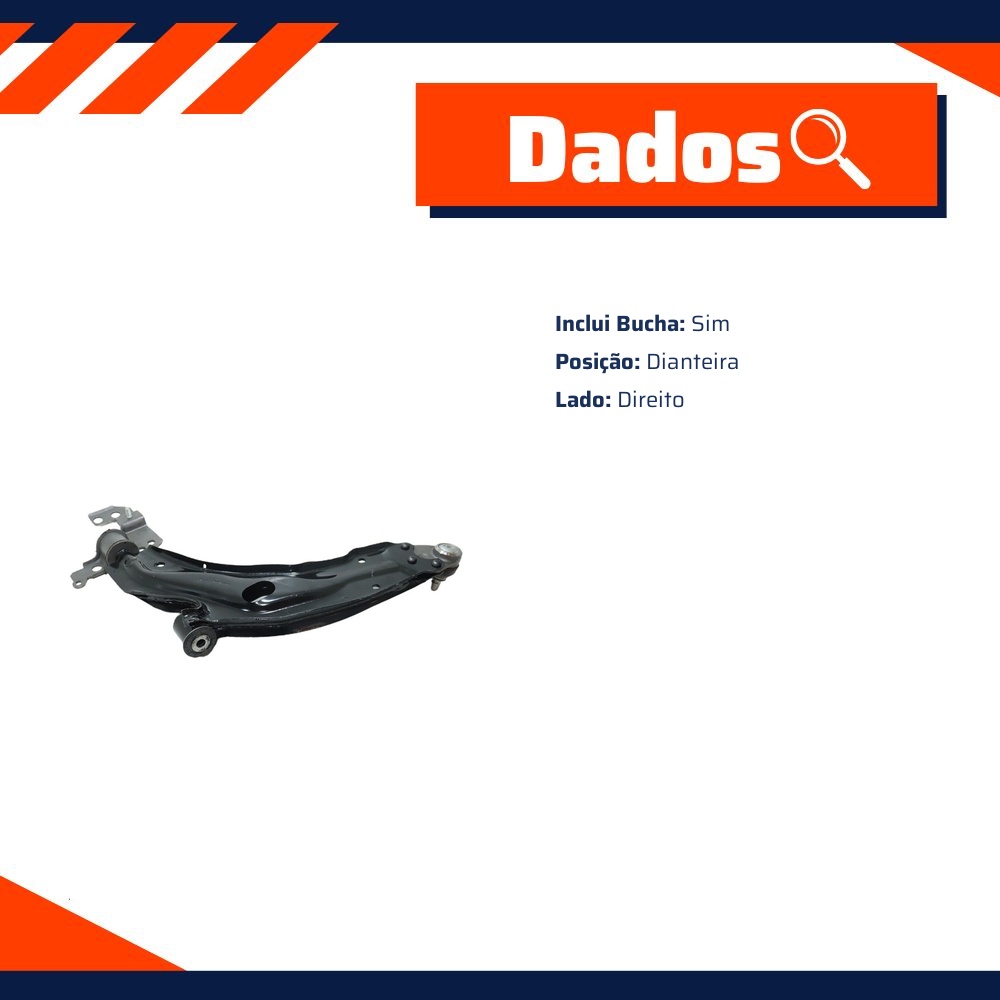 Bandeja de Suspensão Dianteira Lado Direito - Grazzimetal - FI-302-CGG