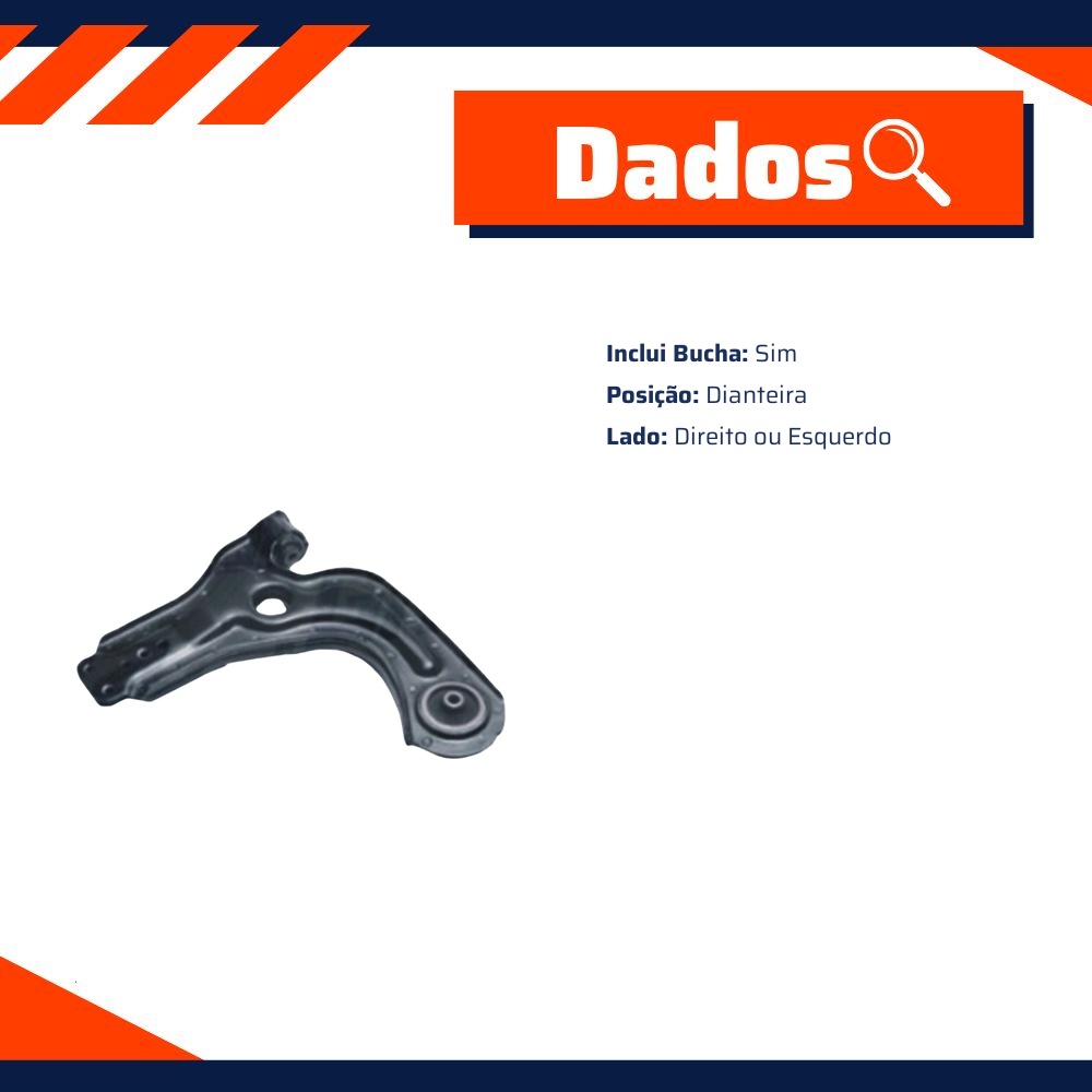 Bandeja de Suspensão Dianteira Lado Direito ou Esquerdo para Ford Fiesta - Grazzimetal - FO-3053/4-GG