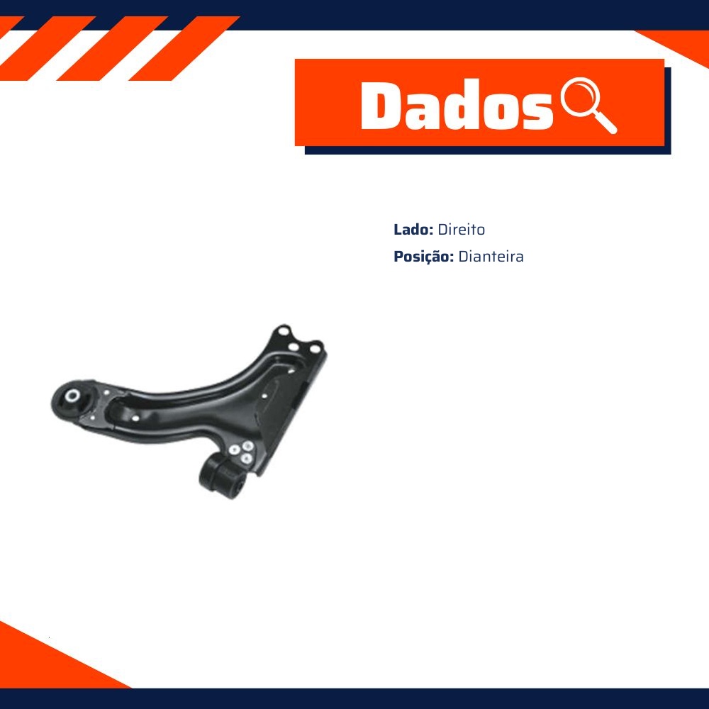 Bandeja de Suspensão Dianteira Lado Direito para Chevrolet Meriva e Montana - Grazzimetal - GM-2182