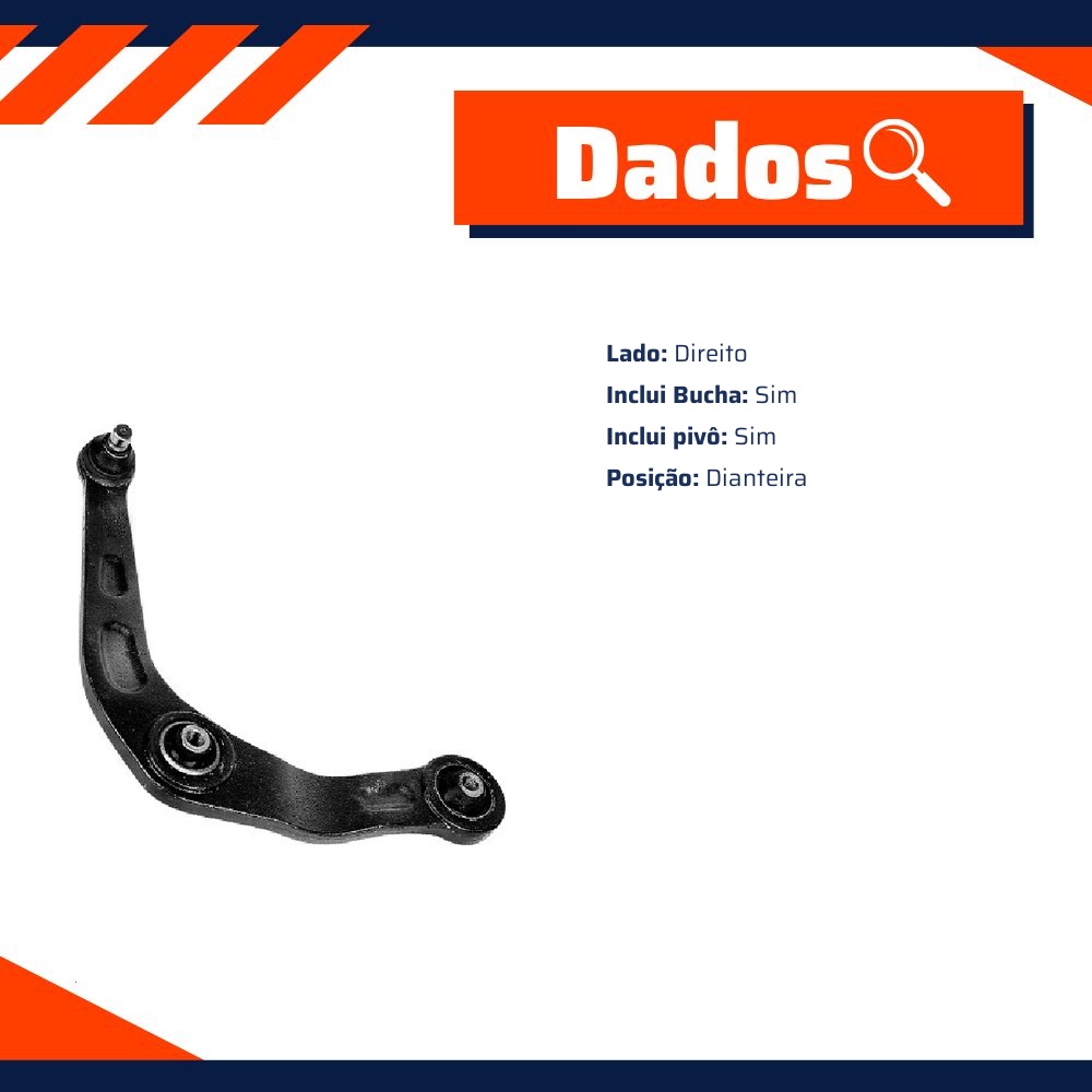 Bandeja de Suspensão Dianteira Lado Direito - Grazzimetal - PG-5002-CE