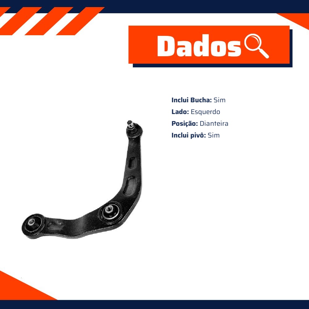 Bandeja de Suspensão Dianteira Lado Esquerdo - Grazzimetal - PG-5003-CE