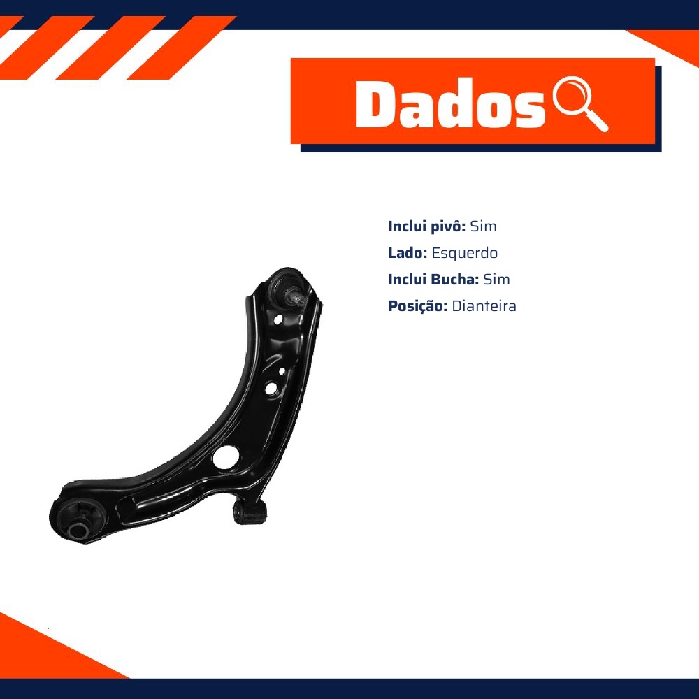 Bandeja de Suspensão Dianteira Lado Esquerdo - Grazzimetal - TT-14041-C