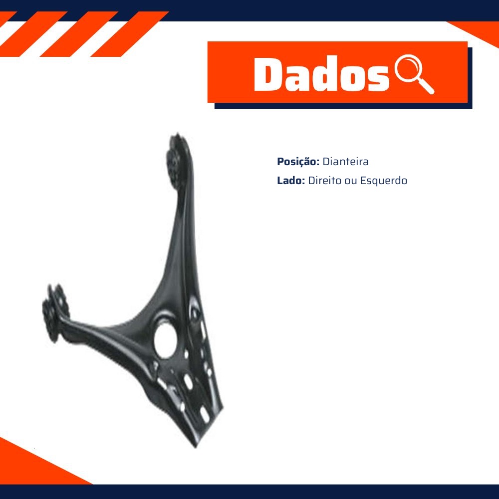 Bandeja de Suspensão Dianteira Lado Direito ou Esquerdo - Grazzimetal - VW-1005-A