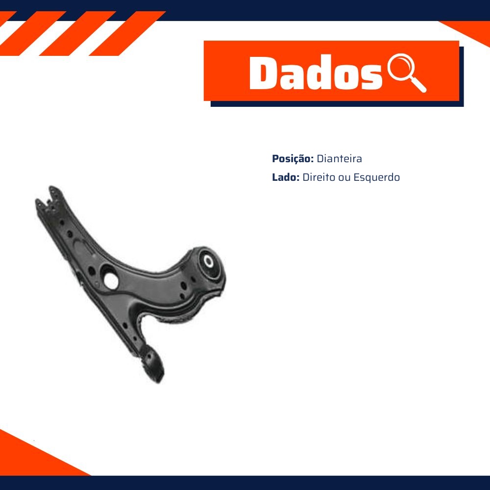Bandeja de Suspensão Dianteira Lado Direito ou Esquerdo - Grazzimetal - VW-1146
