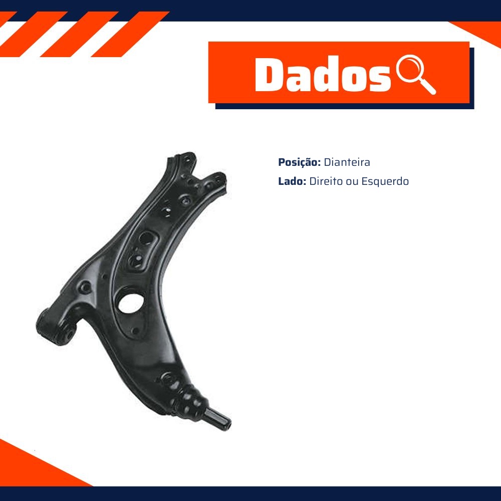 Bandeja de Suspensão Dianteira Lado Direito ou Esquerdo - Grazzimetal - VW-1158