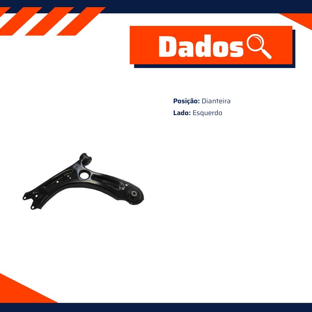 Bandeja de Suspensão Dianteira Lado Esquerdo para Volkswagen Jetta e Jetta Variant - Grazzimetal - VW-1239-B