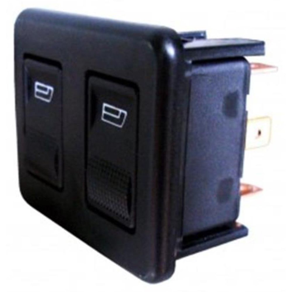 Interruptor de Vidro Elétrico Duplo 10 Terminais 12V - DNI - 2014
