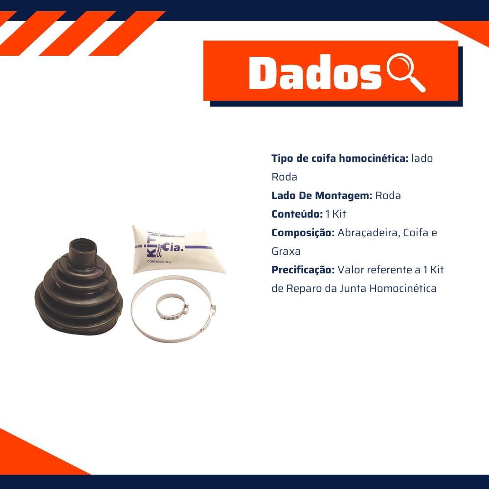 Kit Coifa da Homocinética Lado Roda para Fiat Doblo - Kit & Cia - 10037