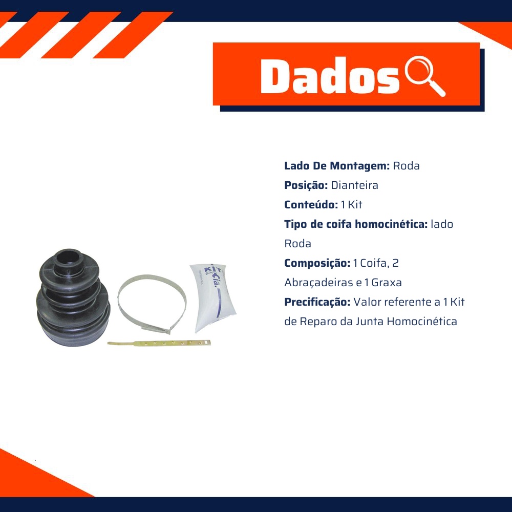 Kit Coifa da Homocinética Lado Roda para Fiat Uno - Kit & Cia - 10185