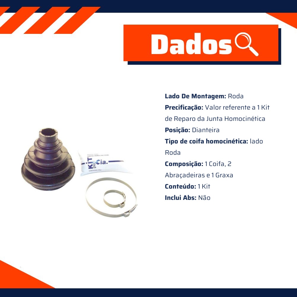 Kit Coifa da Homocinética Lado Roda para Fiat Palio - Kit & Cia - 10483