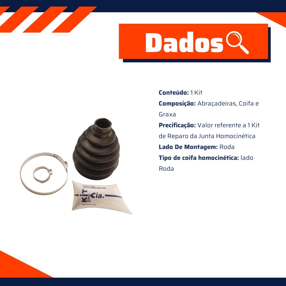 Kit Coifa da Homocinética Lado Roda para Chevrolet Zafira - Kit & Cia - 30081
