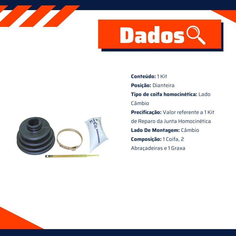 Kit Coifa da Homocinética Lado Câmbio - Kit & Cia - 40301