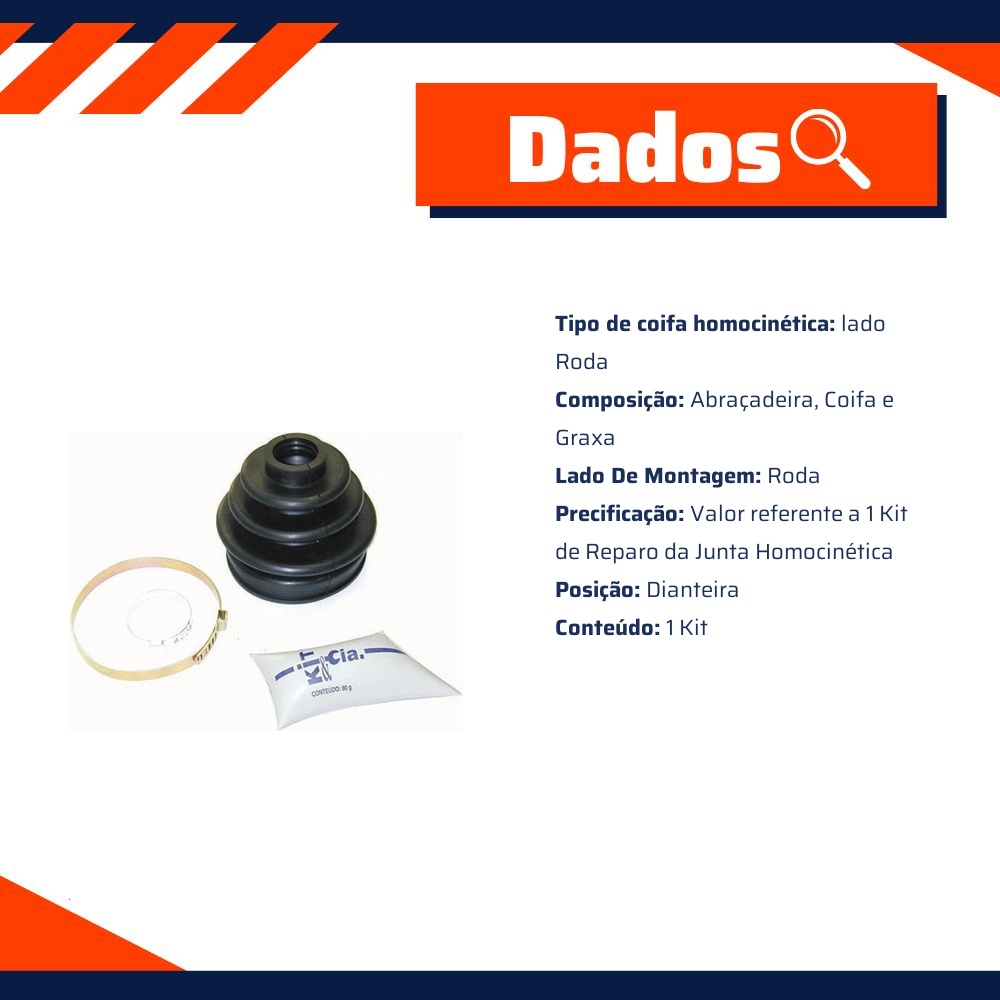 Kit Coifa da Homocinética Lado Roda para Toyota Hilux - Kit & Cia - 50116