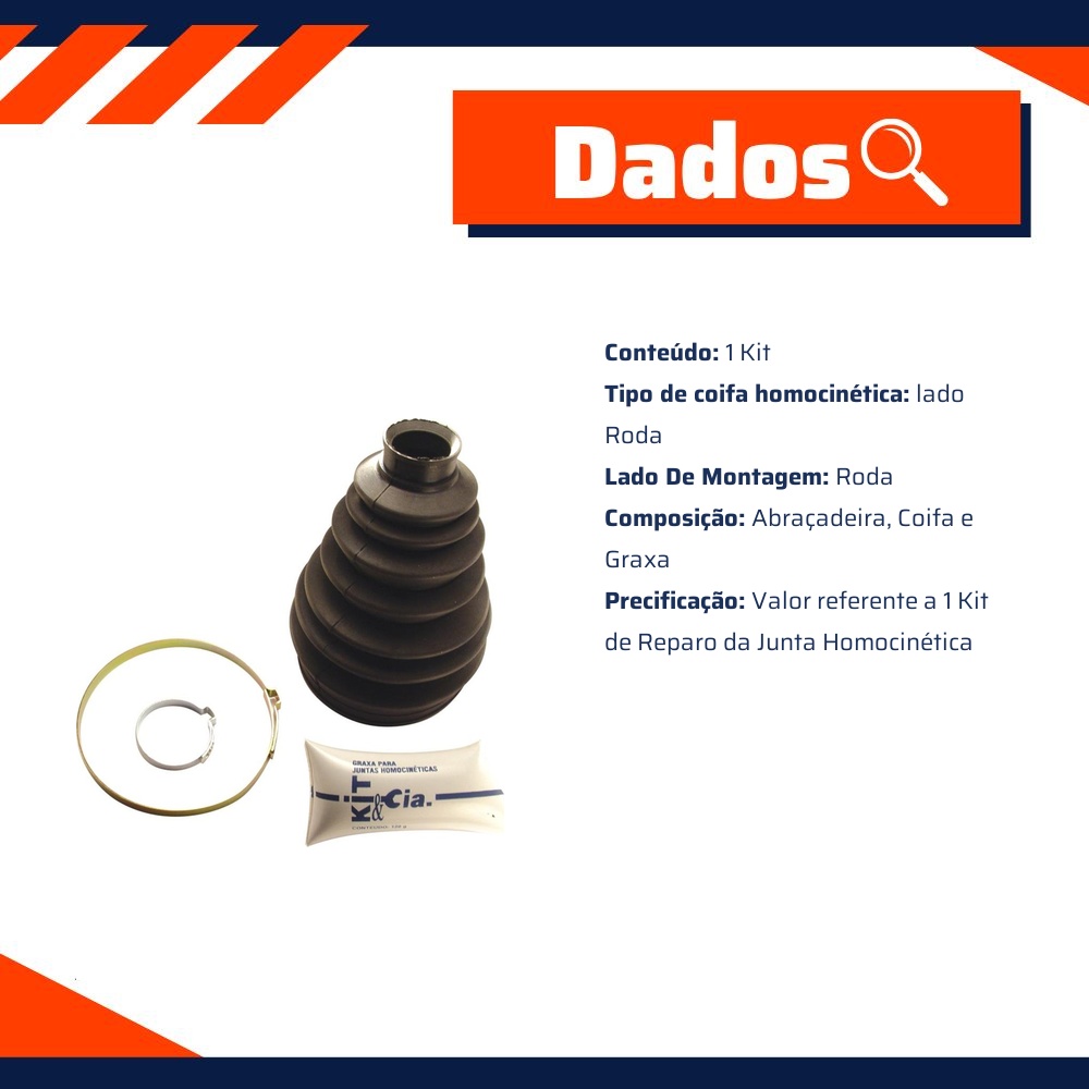 Kit Coifa da Homocinética Lado Roda para Fiat Ducato - Kit & Cia - 50241