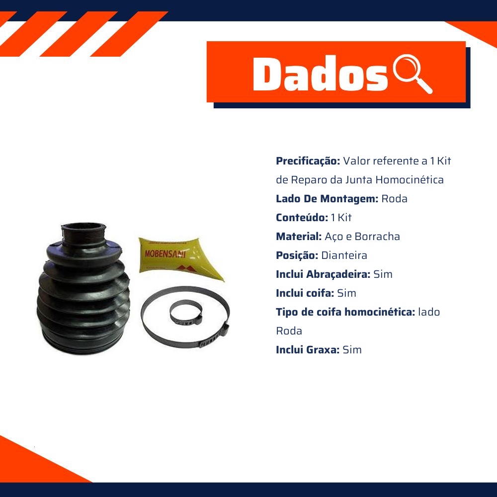Kit Coifa da Homocinética Lado Roda para Toyota Hilux - Mobensani - MB 777 K