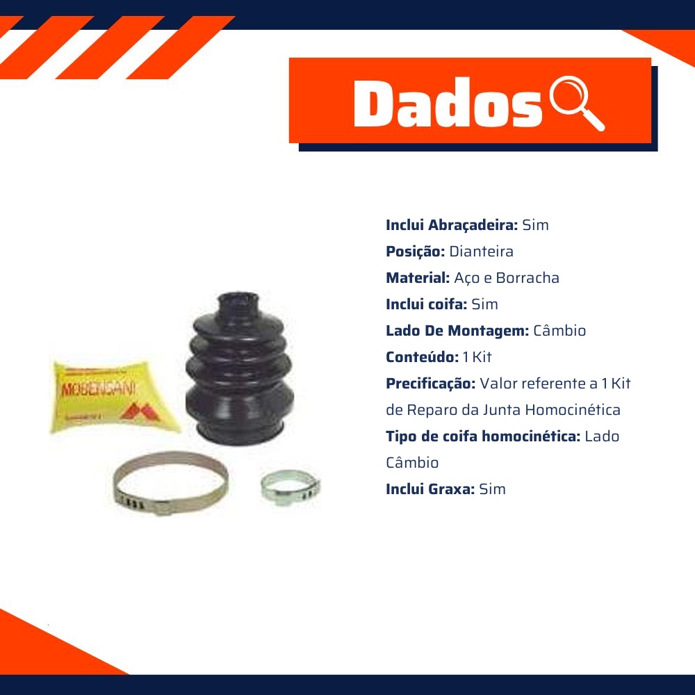 Kit Coifa da Homocinética Lado Câmbio - Mobensani - MB1240K