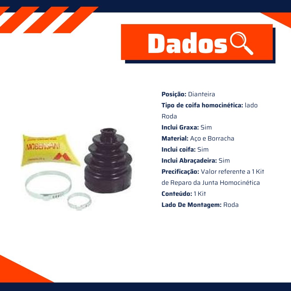 Kit Coifa da Homocinética Lado Roda - Mobensani - MB1242K