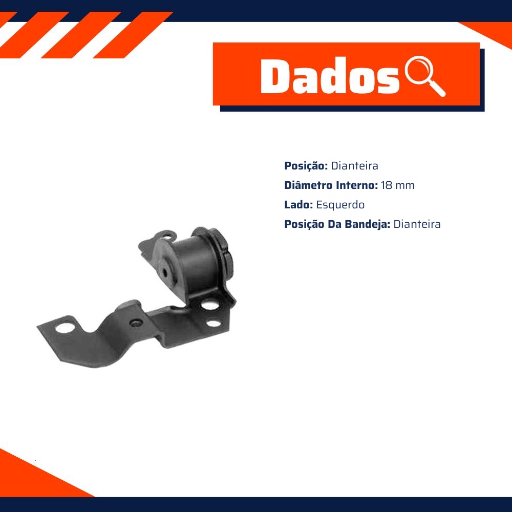Coxim da Bandeja Lado Esquerdo para Fiat Palio e Strada - Corteco - 50298C