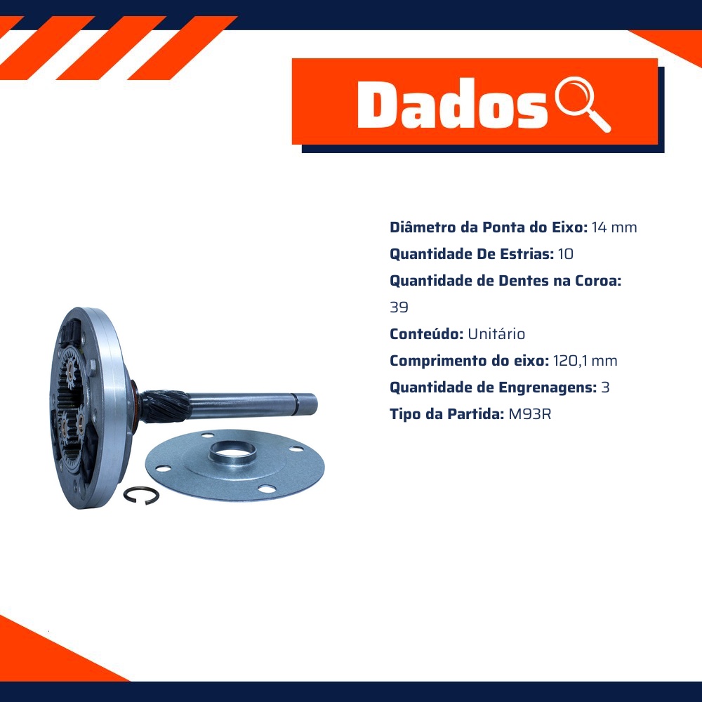 Planetária para Motor de Partida - Unifap - 12.222
