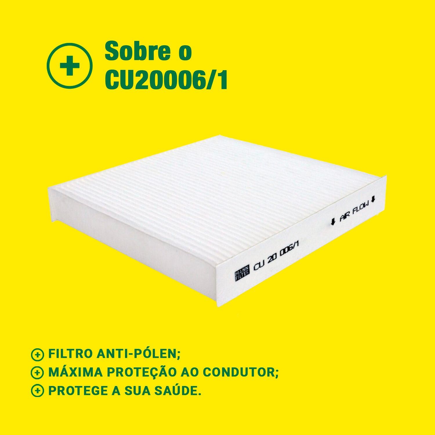 FIltro de Ar Condicionado Cabine - Mann-Filter - CU20006/1