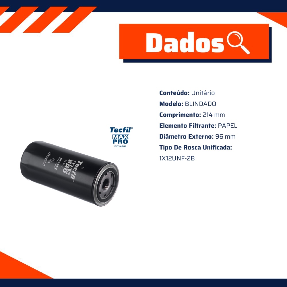 Filtro Blindado de Combustível - Tecfil - PSC353