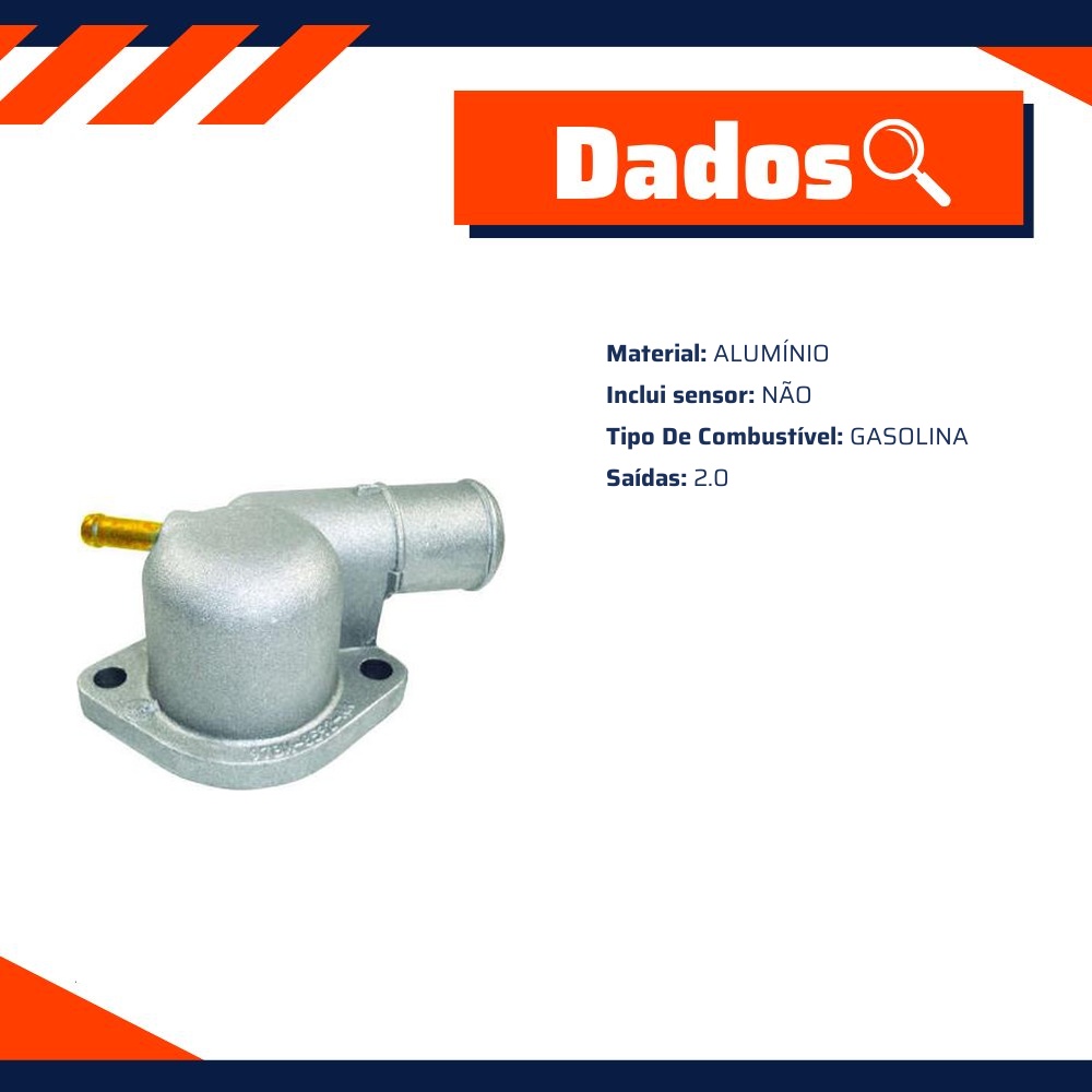 Flange do Termostato Saídas 2 Gasolina - Valclei - VC-313